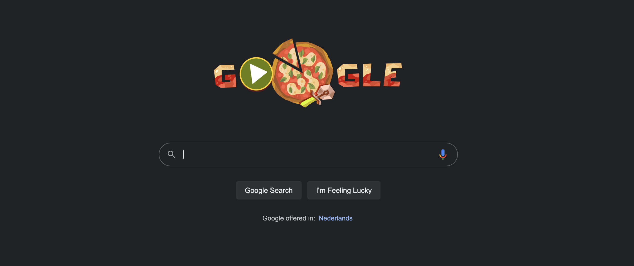 Google Doodle Pizza