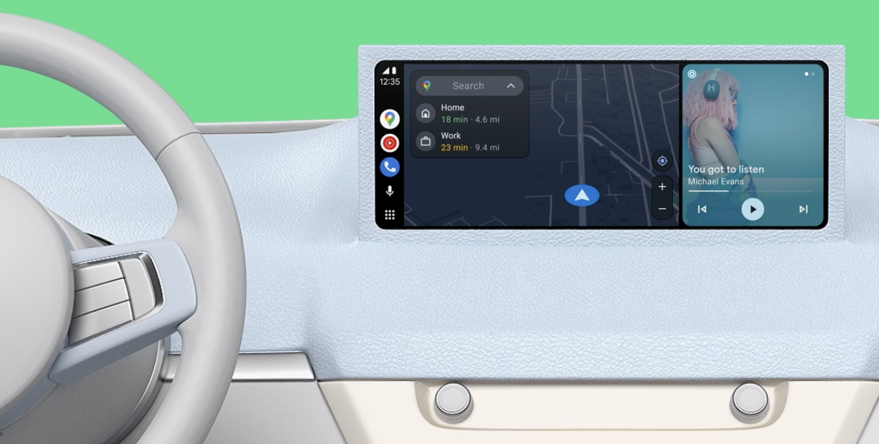Google lijkt een nieuwe kleurrijke verandering naar Android Auto te brengen. Net nu het bijna Kerst is.