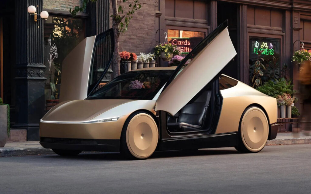 Tesla Cybercab in de straat